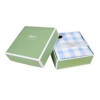 Gingham Light Blue  Napkin Box Cocktail - 40 per box