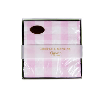 Gingham Pink  Napkin Box Cocktail - 40 per box