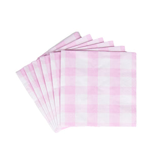 Gingham Pink  Napkin Box Cocktail - 40 per box