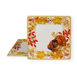 Woodland Turkey  Sq Dinner Plates Square