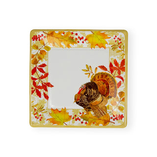 Woodland Turkey  Sq Salad/Dessert Plates Square