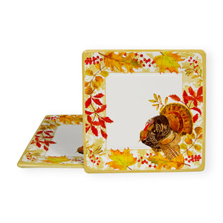 Woodland Turkey  Sq Salad/Dessert Plates Square
