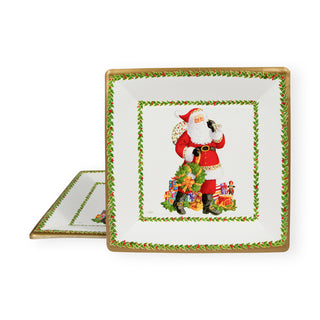 Jolly St. Nick  Sq Dinner Plates Square
