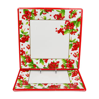 Christmas Berry Red  Sq Dinner Plates Square