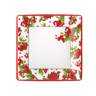 Christmas Berry Red  Sq Salad/Dessert Plates Square