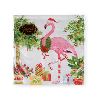 Christmas Flamingos Napkin Cocktail