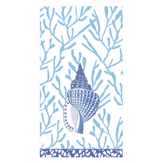 Shell Toile-Blue Guest Towel