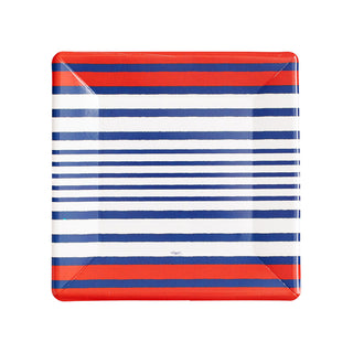 Breton Stripe-Blue  Sq Salad/Dessert Plates Square