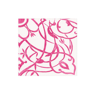 Algarve Fuchsia Paper Linen Boxed Cocktail Napkins - 15 Per Package