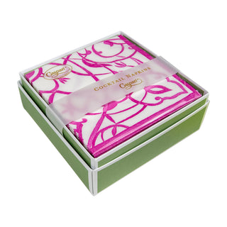 Algarve Fuchsia-Paper Linen Napkin Box Cocktail-Airlaid