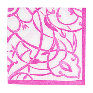 Algarve Fuchsia-Paper Linen Napkin Airlaid Cocktail-15 In
