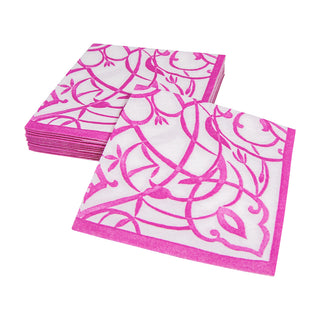Algarve Fuchsia-Paper Linen Napkin Airlaid Cocktail-15 In