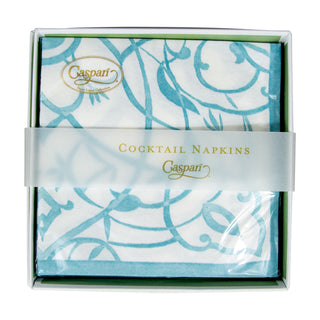 Algarve Aqua-Paper Linen Napkin Box Cocktail-Airlaid