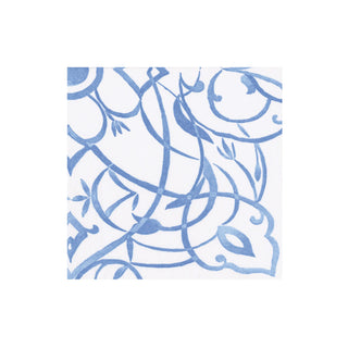 Algarve Ceramic Blue Paper Linen Boxed Cocktail Napkins - 15 Per Package