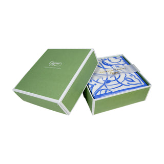 Algarve Ceramic Blue-Paper Linen Napkin Box Cocktail-Airlaid