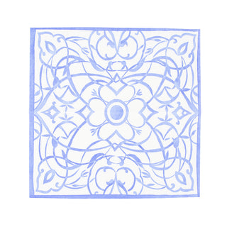 Algarve Ceramic Blue-Paper Linen Napkin Airlaid Cocktail-15 In