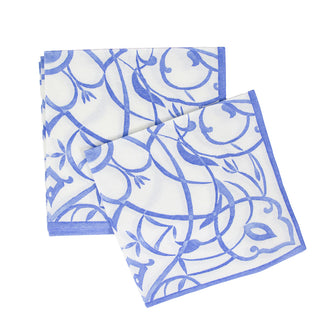 Algarve Ceramic Blue-Paper Linen Napkin Airlaid Dinner-12 In