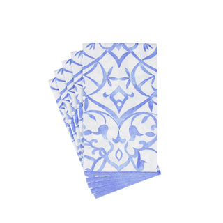 Algarve Ceramic Blue-Paper Linen Guest Towels Airlaid - 12 In