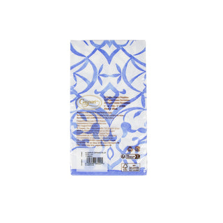 Algarve Ceramic Blue-Paper Linen Guest Towels Airlaid - 12 In