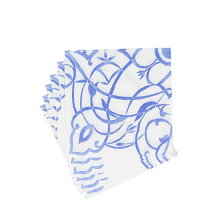 Algarve Ceramic Blue-Paper Linen Napkin Airlaid Luncheon-15 In