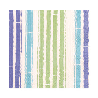 Bamboo Stripe Blue/Green Napkin Luncheon