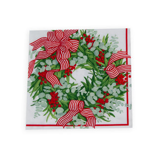 Ribbon Stripe Wreath Napkin Dinner
