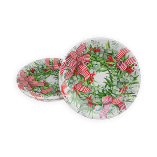Ribbon Stripe Wreath Salad/Dessert Plates