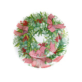 Ribbon Stripe Wreath Salad & Dessert Plates - 8 Per Package