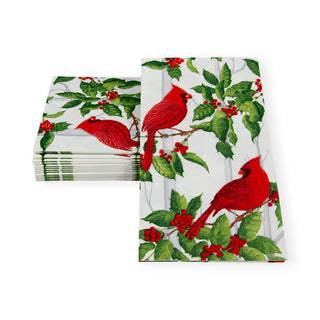 Holly And Songbirds White/Silver Guest Towel