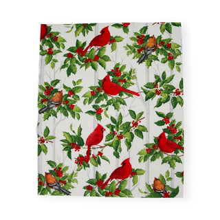 Holly And Songbirds White/Silver Guest Towel