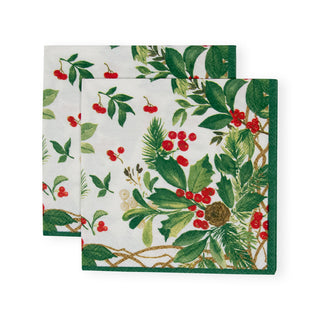 Holly Chintz White Napkin Cocktail