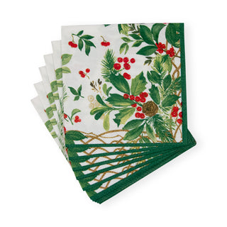 Holly Chintz White Napkin Cocktail