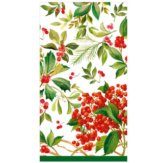 Holly Chintz White Guest Towel