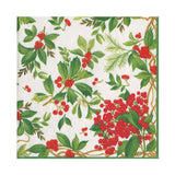 Holly Chintz White Luncheon Napkins - 20 Per Package