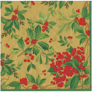 Holly Chintz Gold Napkin Dinner