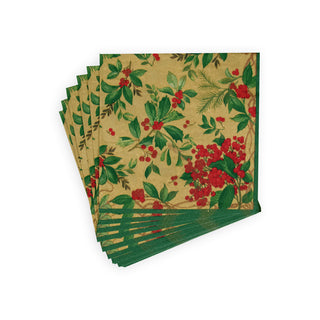 Holly Chintz Gold Napkin Luncheon