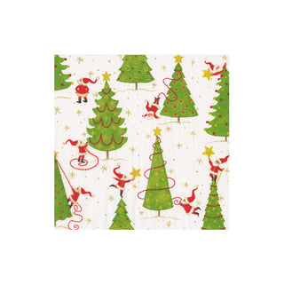 Twirling Santas Cocktail Napkins - 20 Per Package