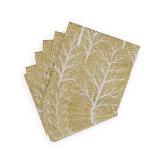 Winter Trees Gold/White Napkin Cocktail