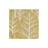 Winter Trees Gold & White Cocktail Napkins - 20 Per Package
