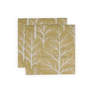 Winter Trees Gold/White Napkin Dinner
