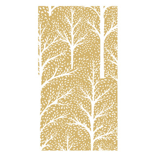 Winter Trees Gold & White Guest Towel Napkins - 15 Per Package