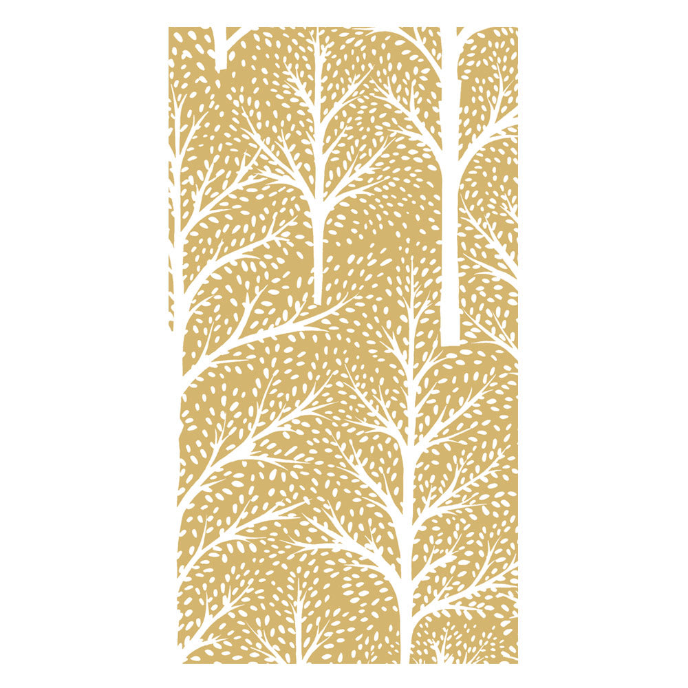 Winter Trees Gold & White Guest Towel Napkins - 15 Per Package