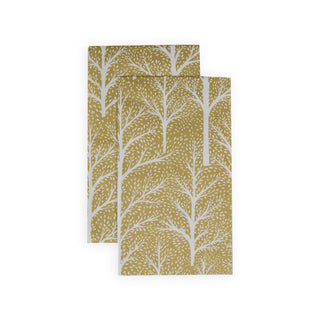 Winter Trees Gold/White Guest Towel