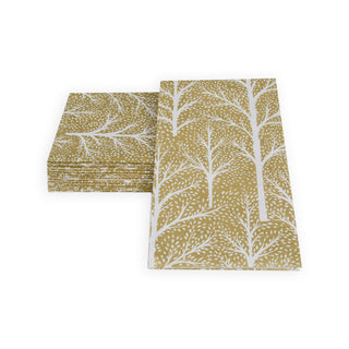 Winter Trees Gold/White Guest Towel