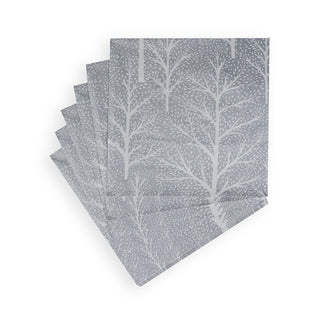 Winter Trees Silver/White Napkin Dinner