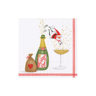 Santa Splash Cocktail Napkins - 20 Per Package