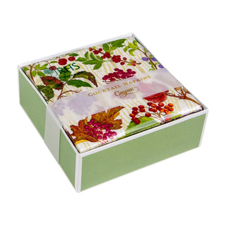 Berry Botanical Taupe  Napkin Box Cocktail - 40 per box
