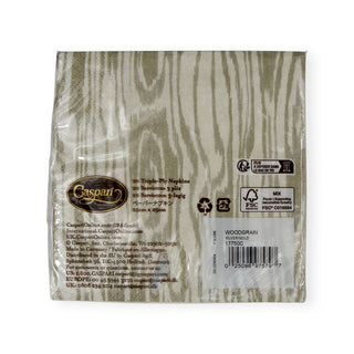 Woodgrain Silver/Gold Napkin Cocktail