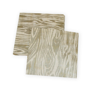 Woodgrain Silver/Gold Napkin Dinner