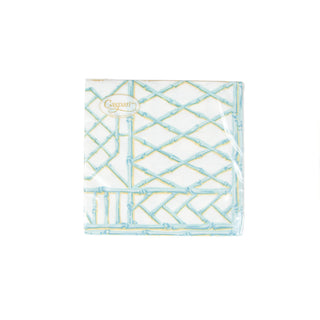 Bamboo Screen Robin's Egg-Ppr Linen Napkin Airlaid Cocktail-15 In